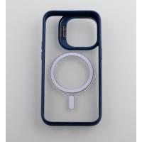 Силиконовый чехол MagSafe CAMERA GLASS PROTECTION для iPhone 13 Pro Max темно-синий