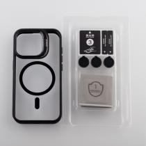 Силіконовий чохол MagSafe CAMERA GLASS PROTECTION для телефону iPhone 15 Pro чорний