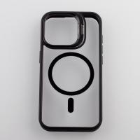 Силиконовый чехол MagSafe CAMERA GLASS PROTECTION для iPhone 15 Pro черный