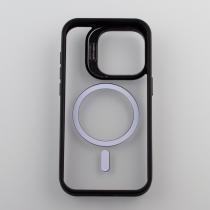 Силіконовий чохол MagSafe CAMERA GLASS PROTECTION для телефону iPhone 15 Pro чорний
