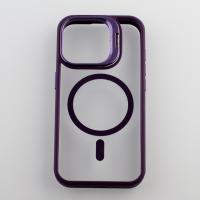 Силіконовий чохол MagSafe CAMERA GLASS PROTECTION для телефону iPhone 15 Pro темно-фіолетовий