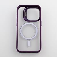 Силіконовий чохол MagSafe CAMERA GLASS PROTECTION для телефону iPhone 15 Pro темно-фіолетовий