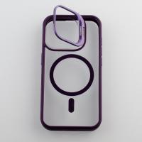 Силіконовий чохол MagSafe CAMERA GLASS PROTECTION для телефону iPhone 15 Pro темно-фіолетовий