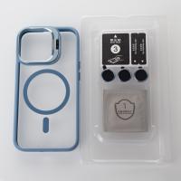 Силиконовый чехол MagSafe CAMERA GLASS PROTECTION для iPhone 13 Pro голубой
