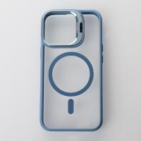Силиконовый чехол MagSafe CAMERA GLASS PROTECTION для iPhone 13 Pro Max голубой