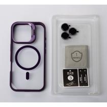 Силіконовий чохол MagSafe CAMERA GLASS PROTECTION для телефону iPhone 16 темно-фіолетовий