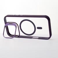 Силиконовый чехол MagSafe CAMERA GLASS PROTECTION для iPhone 16 Plus темно-фиолетовый