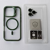 Силиконовый чехол MagSafe CAMERA GLASS PROTECTION для iPhone 16 Plus темно-зеленый