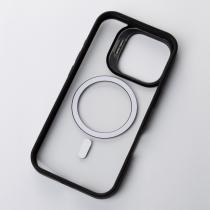 Силіконовий чохол MagSafe CAMERA GLASS PROTECTION для телефону iPhone 16 Plus чорний