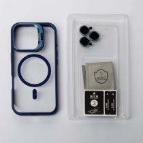 Силіконовий чохол MagSafe CAMERA GLASS PROTECTION для телефону iPhone 16 Pro темно-синій