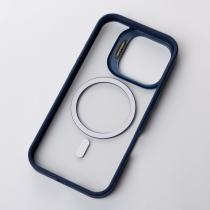 Силіконовий чохол MagSafe CAMERA GLASS PROTECTION для телефону iPhone 16 Pro темно-синій