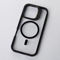 Силіконовий чохол MagSafe CAMERA GLASS PROTECTION для телефону iPhone 16 Pro чорний