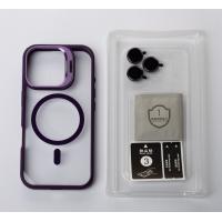 Силіконовий чохол MagSafe CAMERA GLASS PROTECTION для телефону iPhone 16 Pro темно-фіолетовий