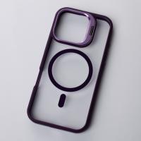 Силіконовий чохол MagSafe CAMERA GLASS PROTECTION для телефону iPhone 16 Pro темно-фіолетовий