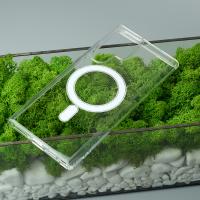 Силиконовый чехол MagSafe CLEAR для Samsung S22 Ultra прозрачный