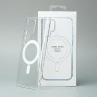 Силиконовый чехол MagSafe CLEAR для Samsung S22 Ultra прозрачный