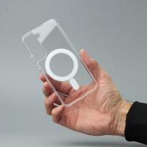 Силиконовый чехол MagSafe CLEAR для Samsung S22 Прозрачный