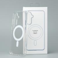 Силиконовый чехол MagSafe CLEAR для Samsung S24 прозрачный