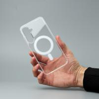 Силиконовый чехол MagSafe CLEAR для Samsung S24 FE прозрачный