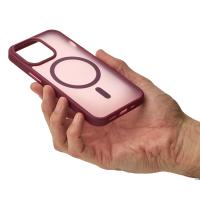 Силіконовий чохол MagSafe MATTE для iPhone 12 Pro бордовий
