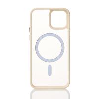 Силиконовый чехол MATTE с поддержкой MagSafe для iPhone 13 cream