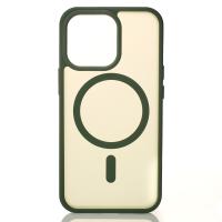 Силиконовый чехол MagSafe MATTE для iPhone 13 Pro Max зеленый