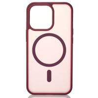 Силиконовый чехол MagSafe MATTE для iPhone 13 Pro Max бордовый