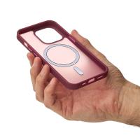 Силиконовый чехол MagSafe MATTE для iPhone 13 Pro Max бордовый