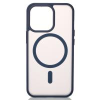 Силиконовый чехол MagSafe MATTE для iPhone 13 Pro темно-синий