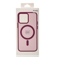Силиконовый чехол MagSafe MATTE для iPhone 13 Pro бордовый