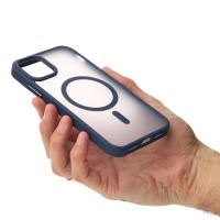 Силиконовый чехол MagSafe MATTE для iPhone 13 темно-синий