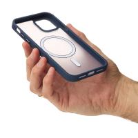 Силиконовый чехол MagSafe MATTE для iPhone 13 темно-синий