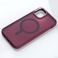 Силіконовий чохол MagSafe MATTE для iPhone 15 бордовий