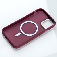 Силіконовий чохол MagSafe MATTE для iPhone 15 бордовий