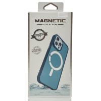 Силиконовый чехол MagSafe MATTE для iPhone 15 Pro Max темно-синий