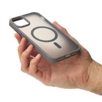 Силиконовый чехол MagSafe MATTE для iPhone 15 серый