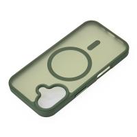 Силиконовый чехол MagSafe MATTE для iPhone 16 Plus зеленый