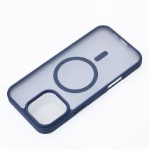 Силиконовый чехол MATTE с поддержкой MagSafe для iPhone 16 Pro Max dark blue