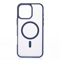 Силиконовый чехол MagSafe MATTE для iPhone 16 Pro темно-синий