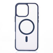 Силиконовый чехол MATTE с поддержкой MagSafe для iPhone 16 Pro dark blue