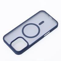 Силиконовый чехол MagSafe MATTE для iPhone 16 Pro темно-синий