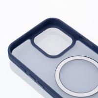 Силиконовый чехол MagSafe MATTE для iPhone 16 Pro темно-синий