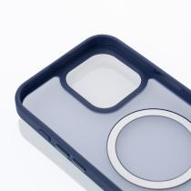 Силиконовый чехол MATTE с поддержкой MagSafe для iPhone 16 Pro dark blue