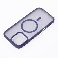 Силиконовый чехол MagSafe MATTE для iPhone 16 Pro темно-фиолетовый