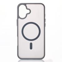 Силиконовый чехол MagSafe MATTE для iPhone 16 серый