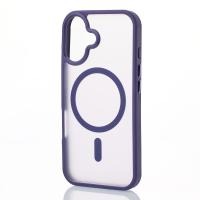 Силиконовый чехол MagSafe MATTE для iPhone 16 темно-фиолетовый