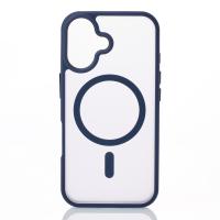 Силиконовый чехол MagSafe MATTE для iPhone 16 темно-синий