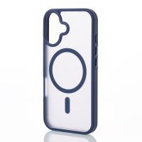 Силиконовый чехол MagSafe MATTE для iPhone 16 темно-синий
