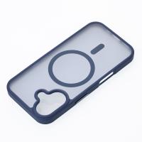 Силиконовый чехол MagSafe MATTE для iPhone 16 темно-синий