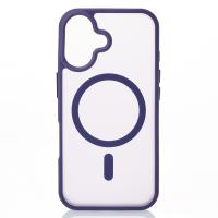 Силиконовый чехол MagSafe MATTE для iPhone 16 темно-фиолетовый